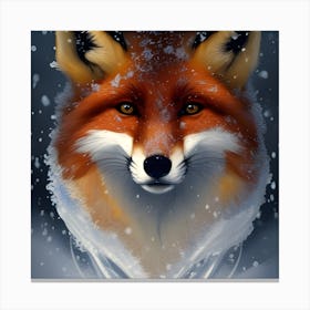 Fox In The Snow Canvas Print