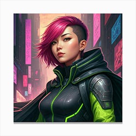 Cyberpunk Radiance Canvas Print