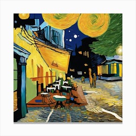 Night At The Cafe 2 Canvas Print