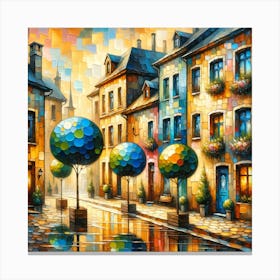 City Street Art Print Canvas Print