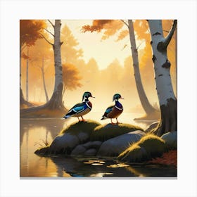 Ducks In The Woods Canvas Print