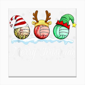 Merry Christmas Volleyball Santa Hat Elf Reindeer Volleyball Canvas Print