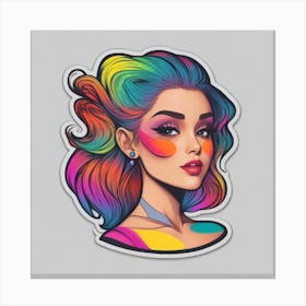 Girl With Rainbow Hair Canvas Print