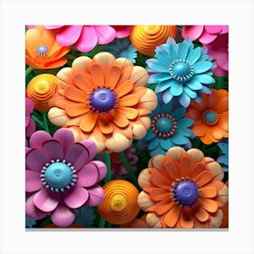 3d Flowers Canvas Print