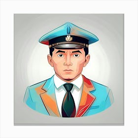 Portrait Of A Police Officer Canvas Print