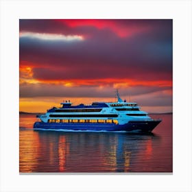 Sunset Cruise Ship 5 Canvas Print