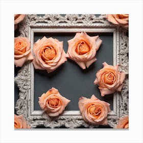 Roses In A Frame 2 Canvas Print