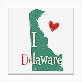 I Love Delaware Canvas Print