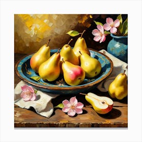 Pears In A Bowl Canvas Print