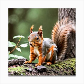 Squirrel In The Forest 131 Canvas Print