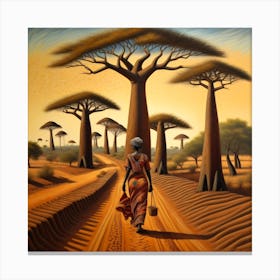 Sunrise in Baobab Canvas Print