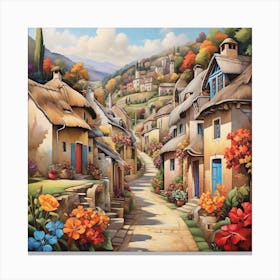 Village In France Canvas Print