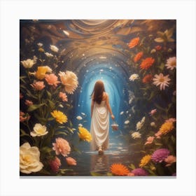 Girl In A Tunnel Canvas Print