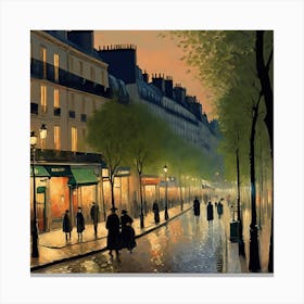 Boulevard Montmartre At Night, Camille Pissarro 6 Canvas Print