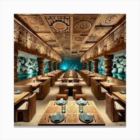 A Unique Restaurant S Main Dining Hall Inspired By Canvas Print