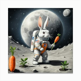 Rabbit On The Moon 5 Canvas Print