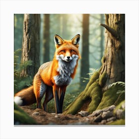 Red Fox In The Forest 71 Canvas Print