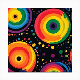 Rainbow Circles art print Canvas Print