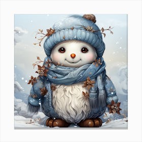 3D Cute Animal snow Canvas Print