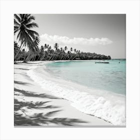 Black And White Beach Canvas Print