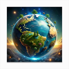 Earth In Space Canvas Print