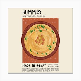 Hummus Square Canvas Print