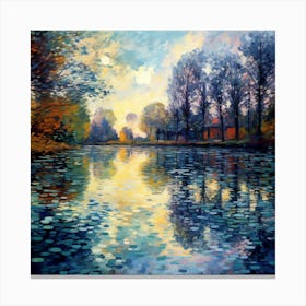 Woven Visions: Hyper-Dreams in Impressionist Hues Canvas Print