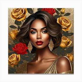 Gold Roses Canvas Print