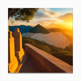 Sunset Over The Mountains 1 Canvas Print