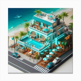 Miniature House On The Beach Canvas Print