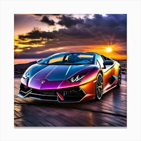 Sunset Lamborghini 5 Canvas Print