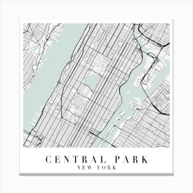 Central Park New York Street Map Minimal Color Square Canvas Print
