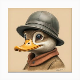 Duck In A Hat 13 Canvas Print