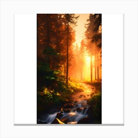 Stream In The Forest 1 Canvas Print