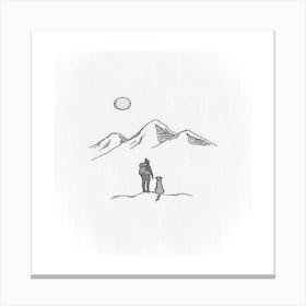 Dog And A Mountain Canvas Print