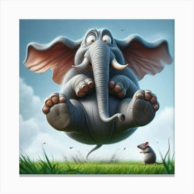 Elephant And Mouse 1 Canvas Print