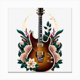 Electric Guitar With Roses 8 Canvas Print