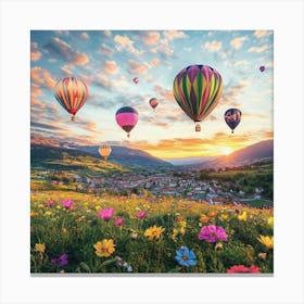 Hot Air Balloons on the Sunrise Canvas Print