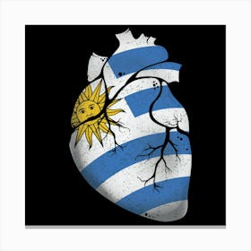 Uruguay Heart Flag Canvas Print
