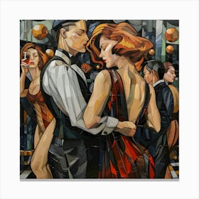 Rhythmic Rendezvous: An Art Deco Affair Canvas Print