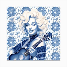 Dolly Parton Delft Tile Illustration 2 Canvas Print