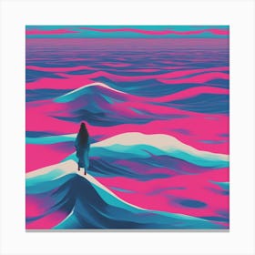Minimalism Masterpiece, Trace In The Waves To Infinity + Fine Layered Texture + Complementary Cmyk C (42) Canvas Print