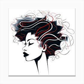 Woman With Curly Hair Canvas Print