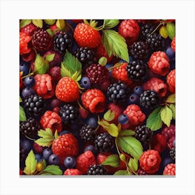 Berries pattern Canvas Print