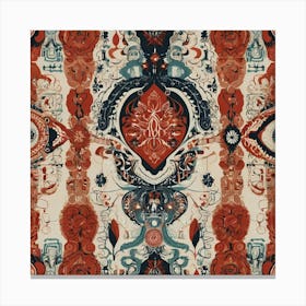 Red Paisley Energy auras Canvas Print