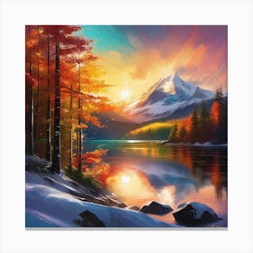 Sunset In The Mountains 73 Canvas Print