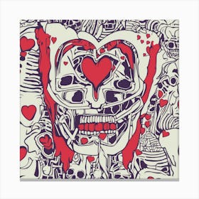 Skulls And Hearts Canvas Print