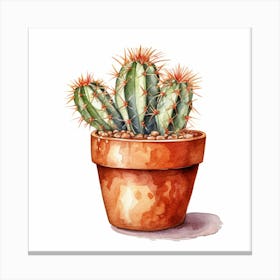Watercolor Cactus 10 Canvas Print