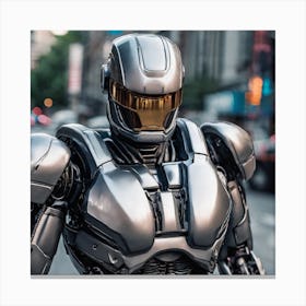 Robot In The City 9 Canvas Print
