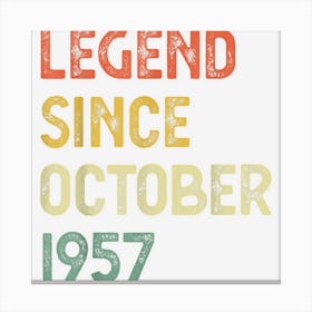 65 Years Old Legend Since October 1965 Men Women Canvas Print